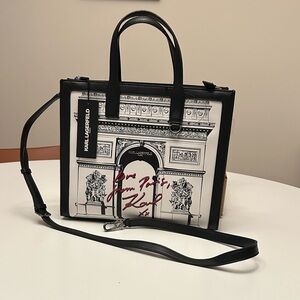 Karl Lagerfeld Black and White  Nouveau Tote “Love from Paris, Karl Xx”